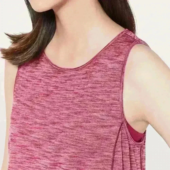 Lululemon Low Key Tank Heathered Ruby Red Size 6 Active Athletic Lightweight - Picture 4 of 10